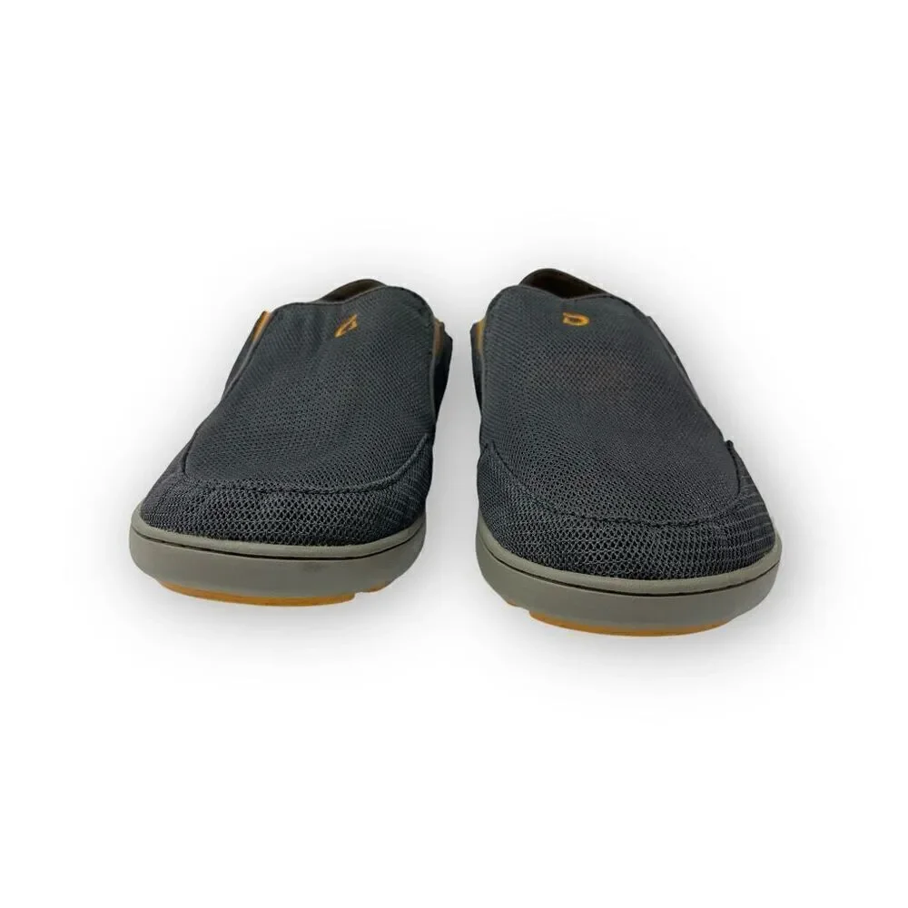 OluKai Nohea Dark Shadow Gray Mesh Slip On Loafers Men’s Size 10